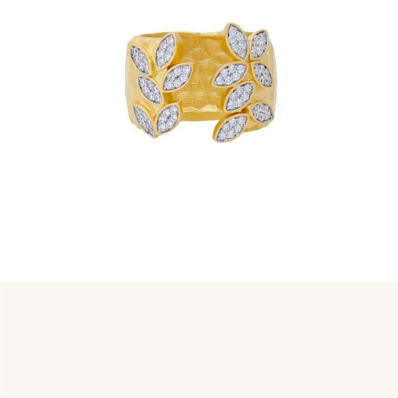 FREIDA ROTHMAN CITY PETALS HAMMERED WIDE CUFF RING SIZE 9 - Picture 2 of 4